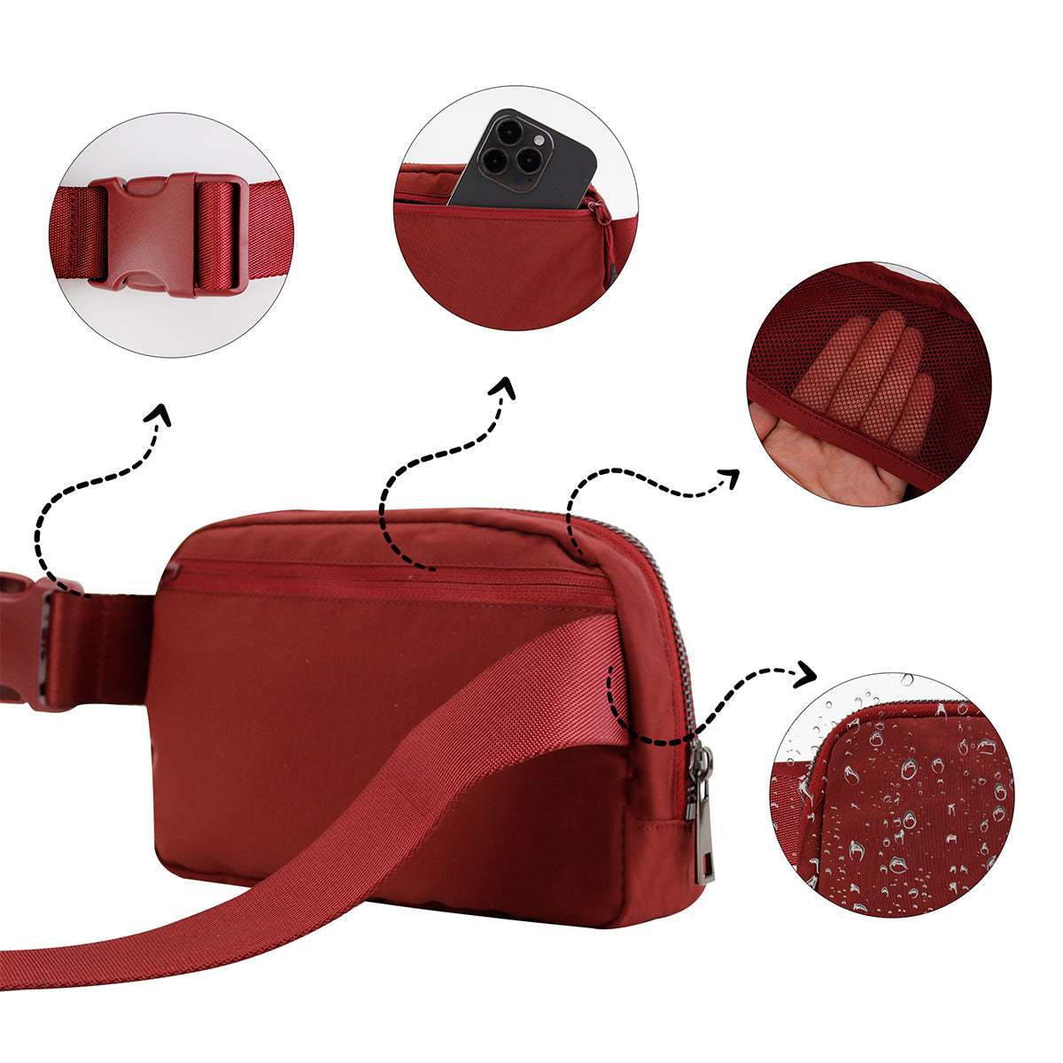 Dazzling Nylon Belt Bag