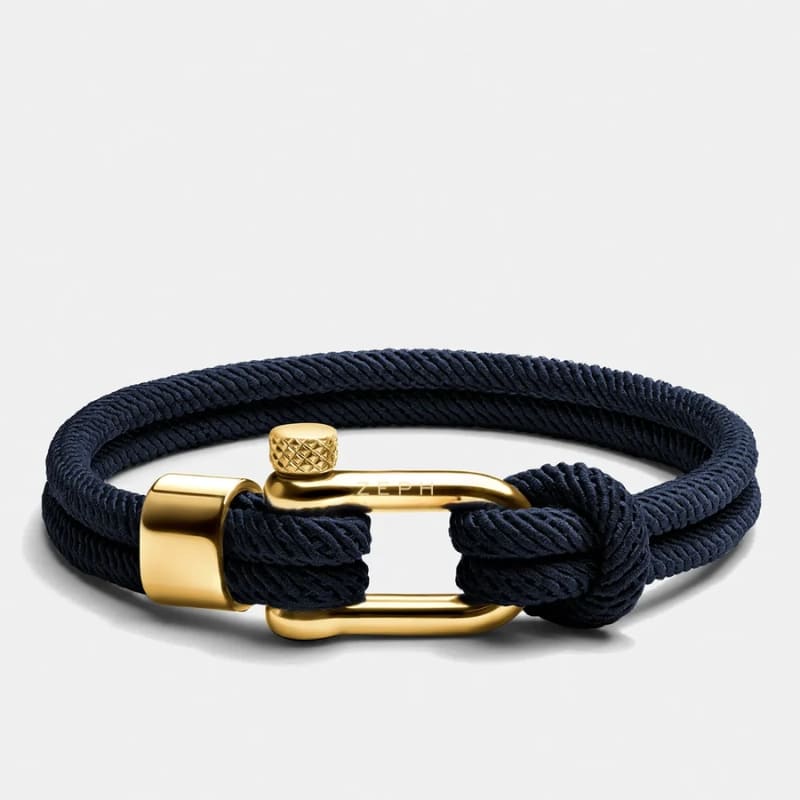 Blue Rope Bracelet Malibu Gold  - By Qivii
