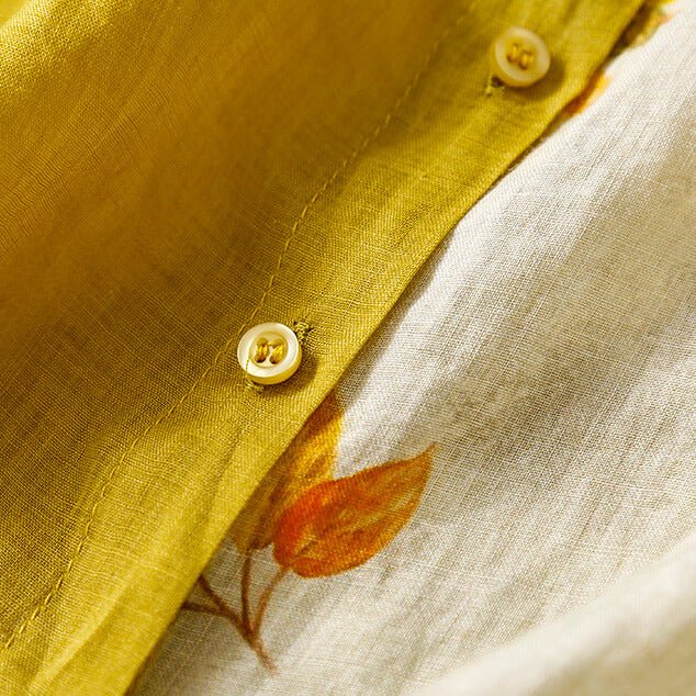 Lila Two-Tone Linen Blouse  - By Qivii