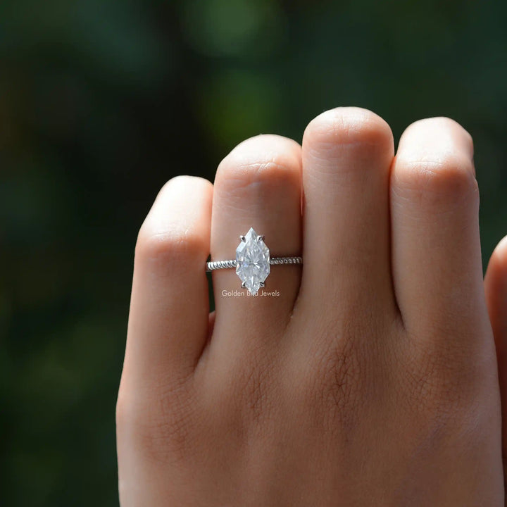 Moissanite Dutch Marquise Cut Engagement Ring