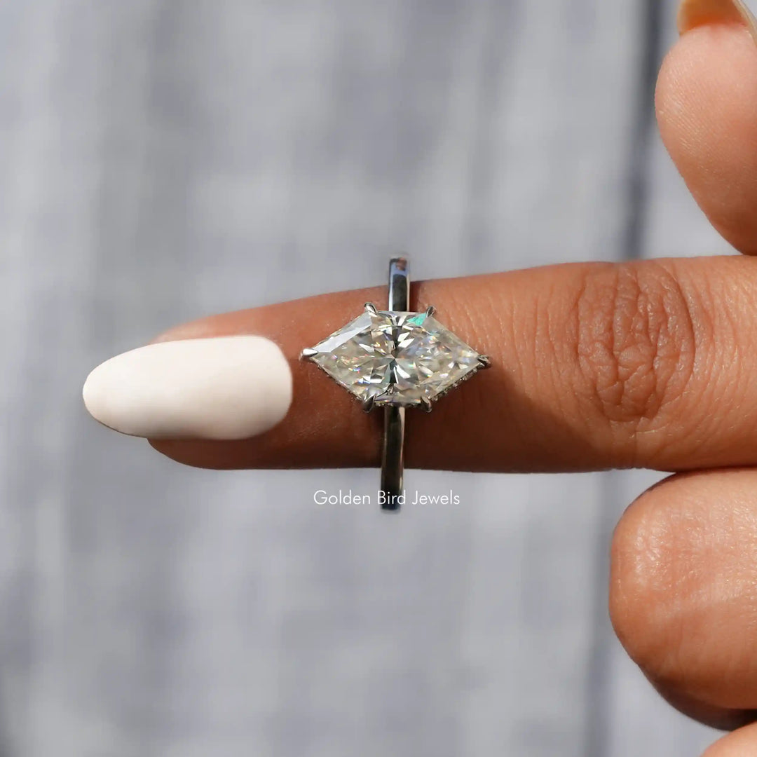 Dutch Marquise Cut Hidden Halo Ring