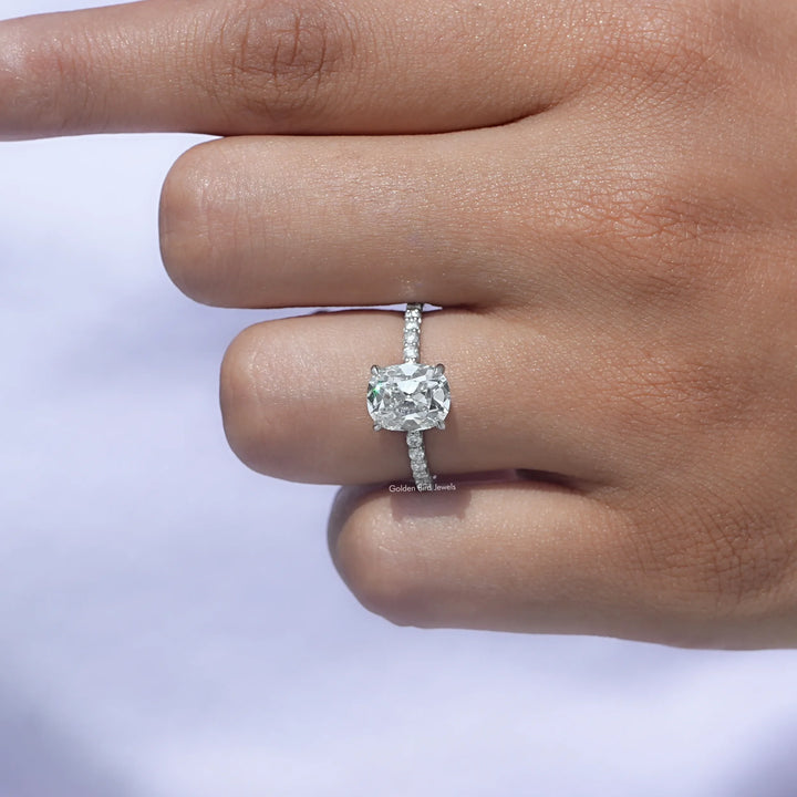 Elongated Cushion Cut Lab Diamond Ring