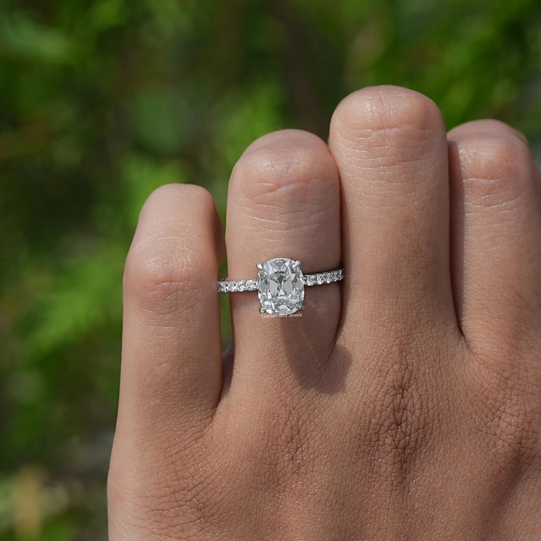 Elongated Cushion Cut Lab Diamond Ring