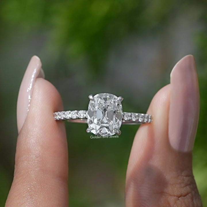 Elongated Cushion Cut Lab Diamond Ring