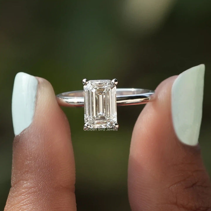 Emerald Cut Solitaire Diamond Engagement Ring