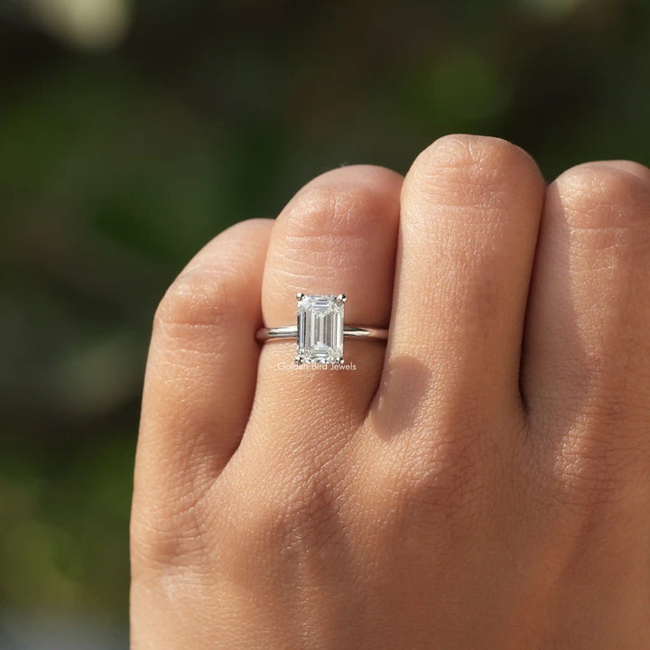 Emerald Cut Solitaire Diamond Engagement Ring