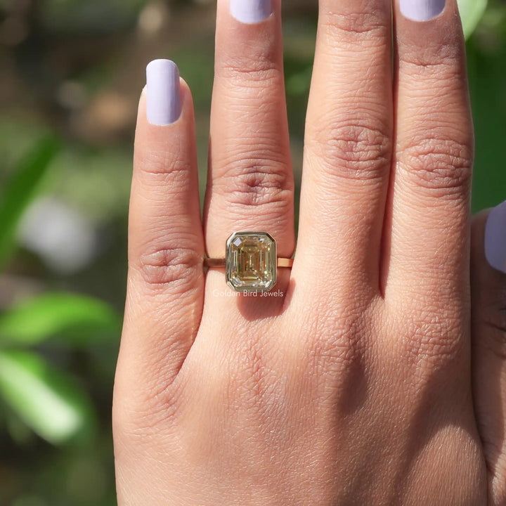 Emerald Cut Solitaire Moissanite Engagement Ring