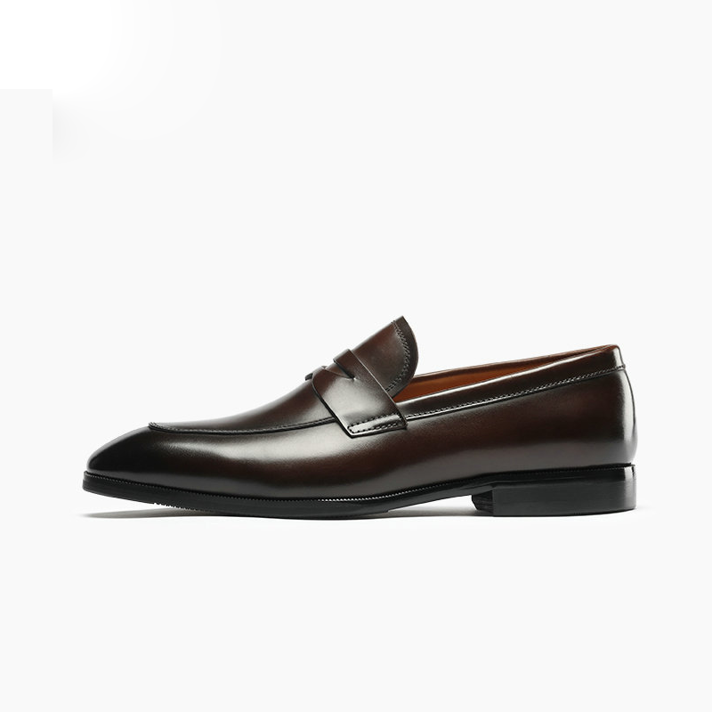Burnished Leather Penny Loafer
