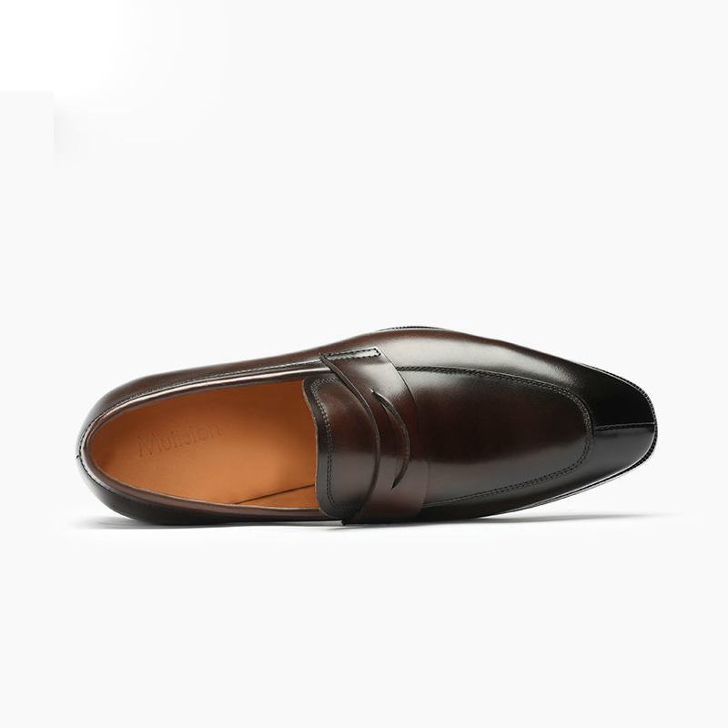 Burnished Leather Penny Loafer