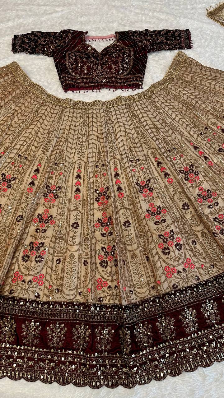 Off White Color Heavy Kasturi Silk Lehenga With Dori - INSPIRED