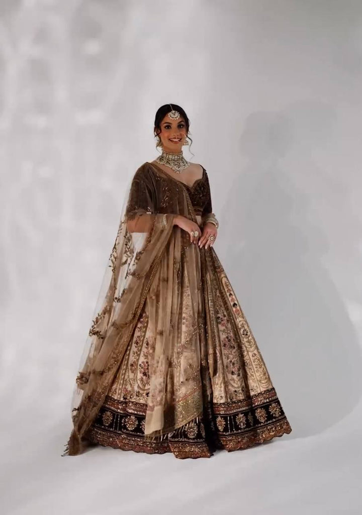 Off White Color Heavy Kasturi Silk Lehenga With Dori - INSPIRED