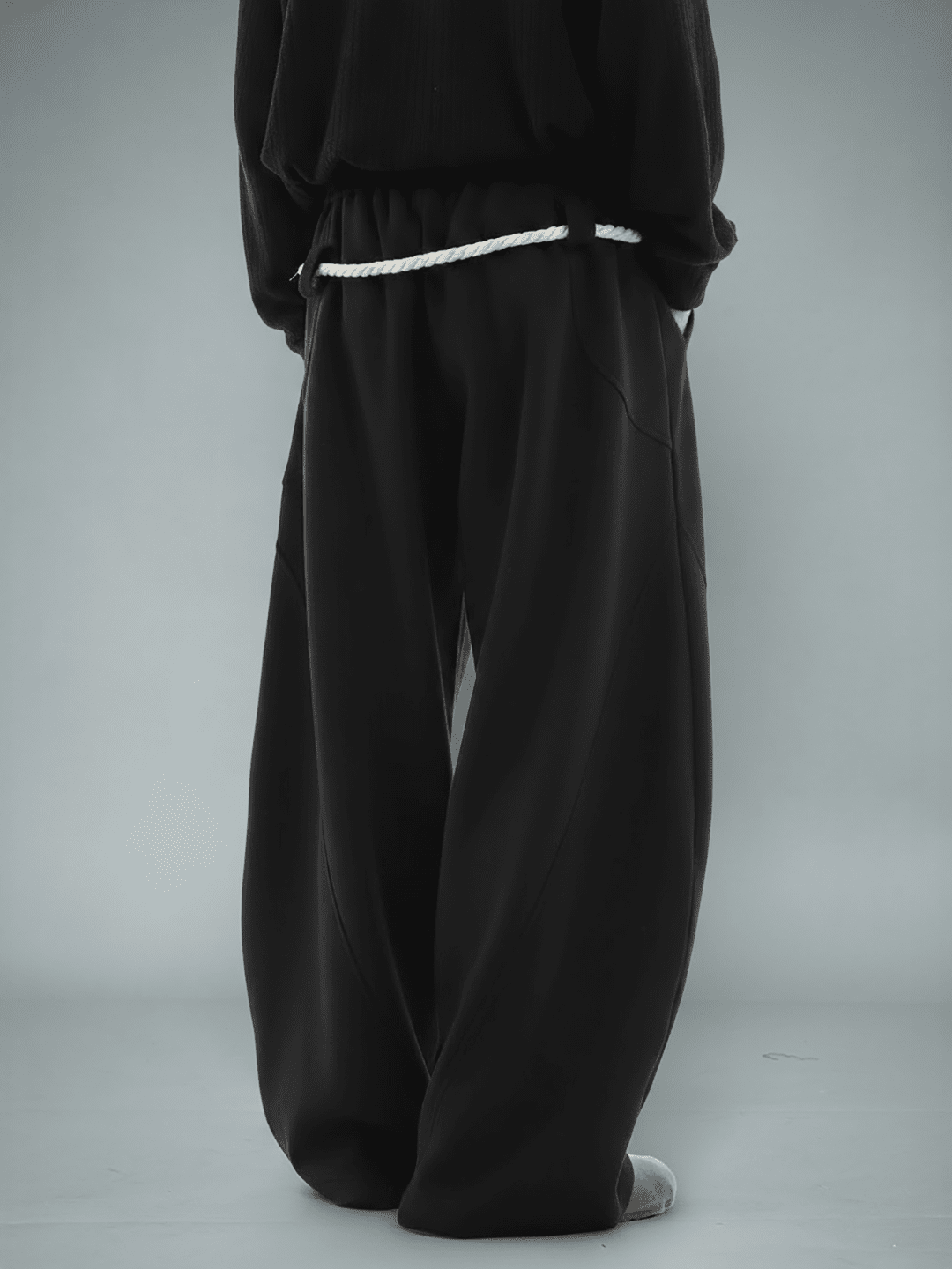 Black Urban Knot Barrel Fit Trackpants