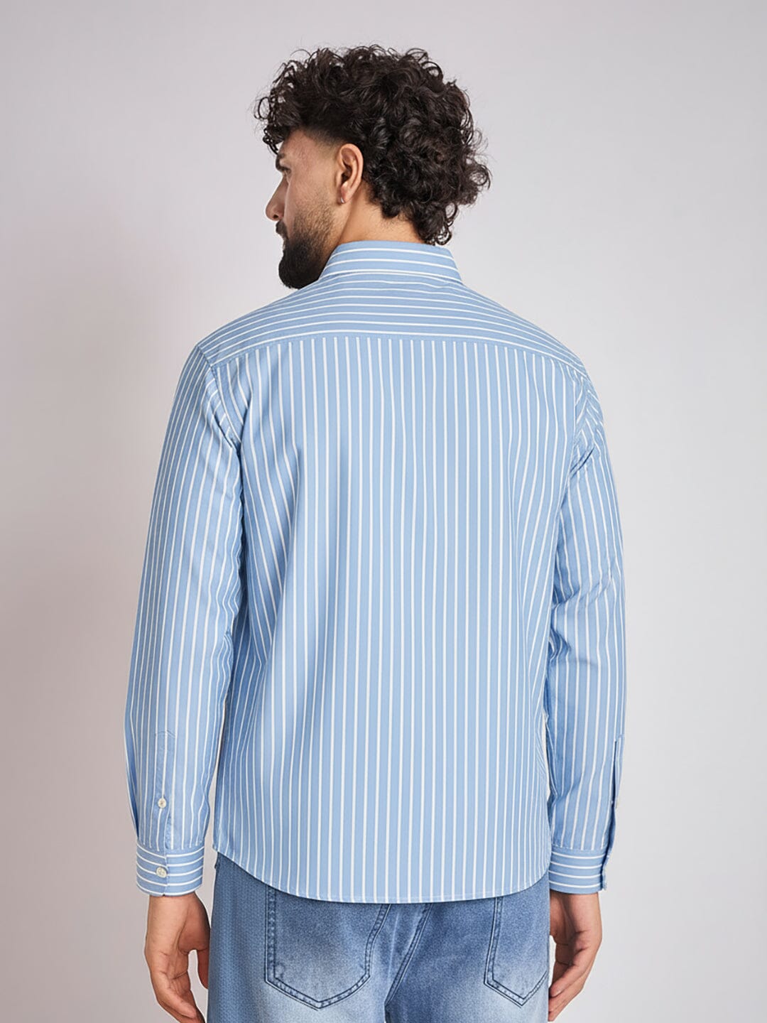 Sky Striped Numerals Shirt