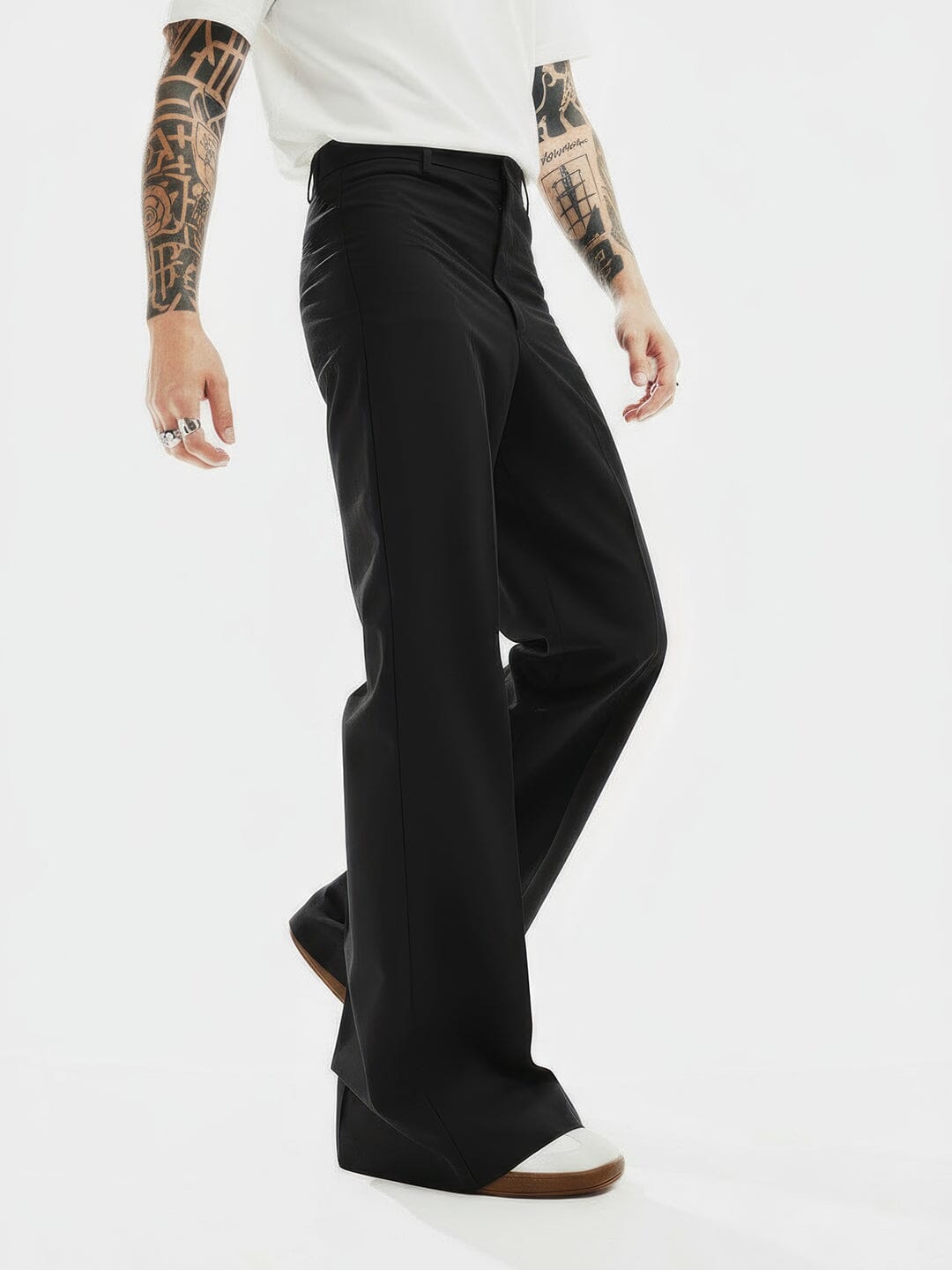 Black Highwaisted Bell Bottom Trousers
