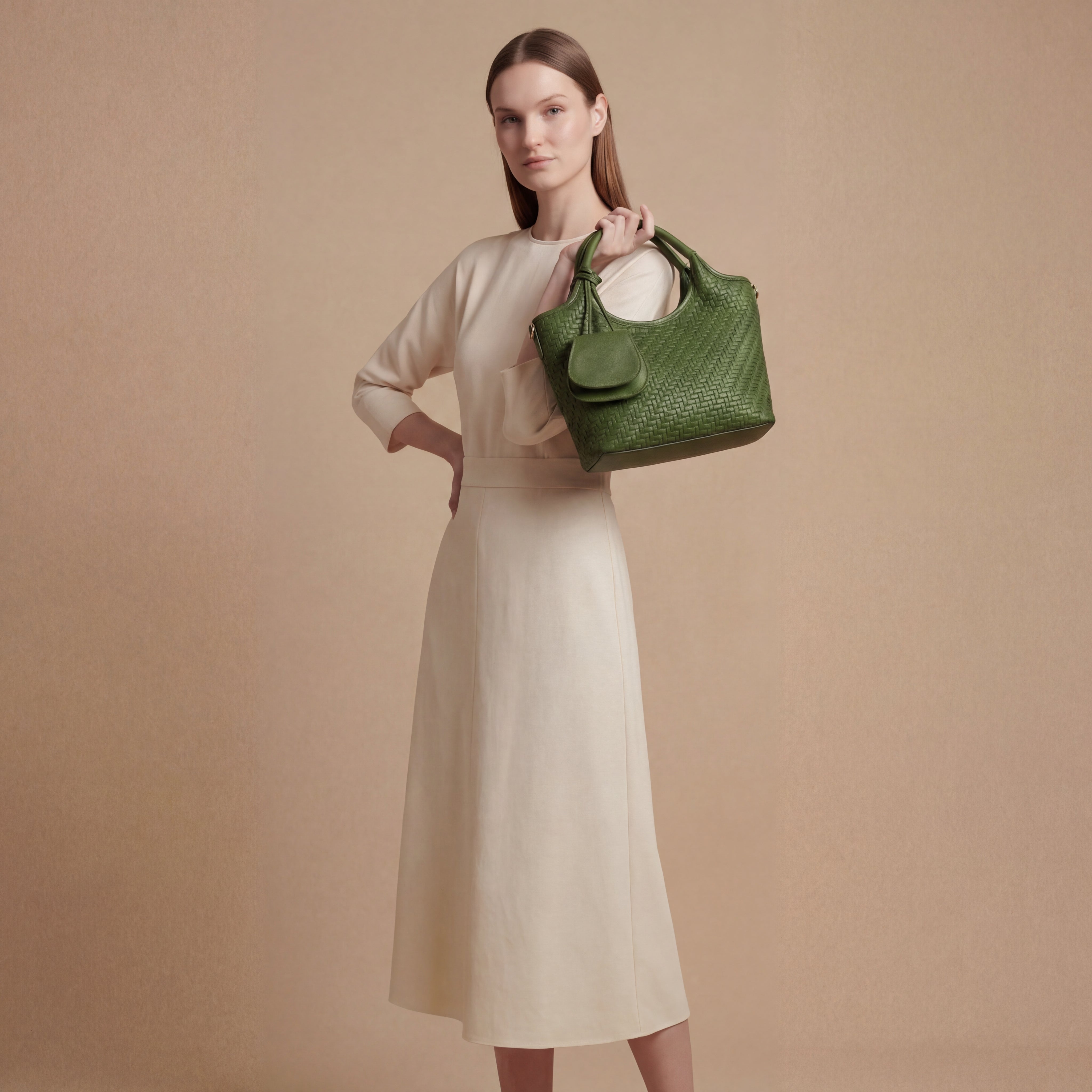 Verdant Weave Handbag in Vegan Leather  - By Qivii