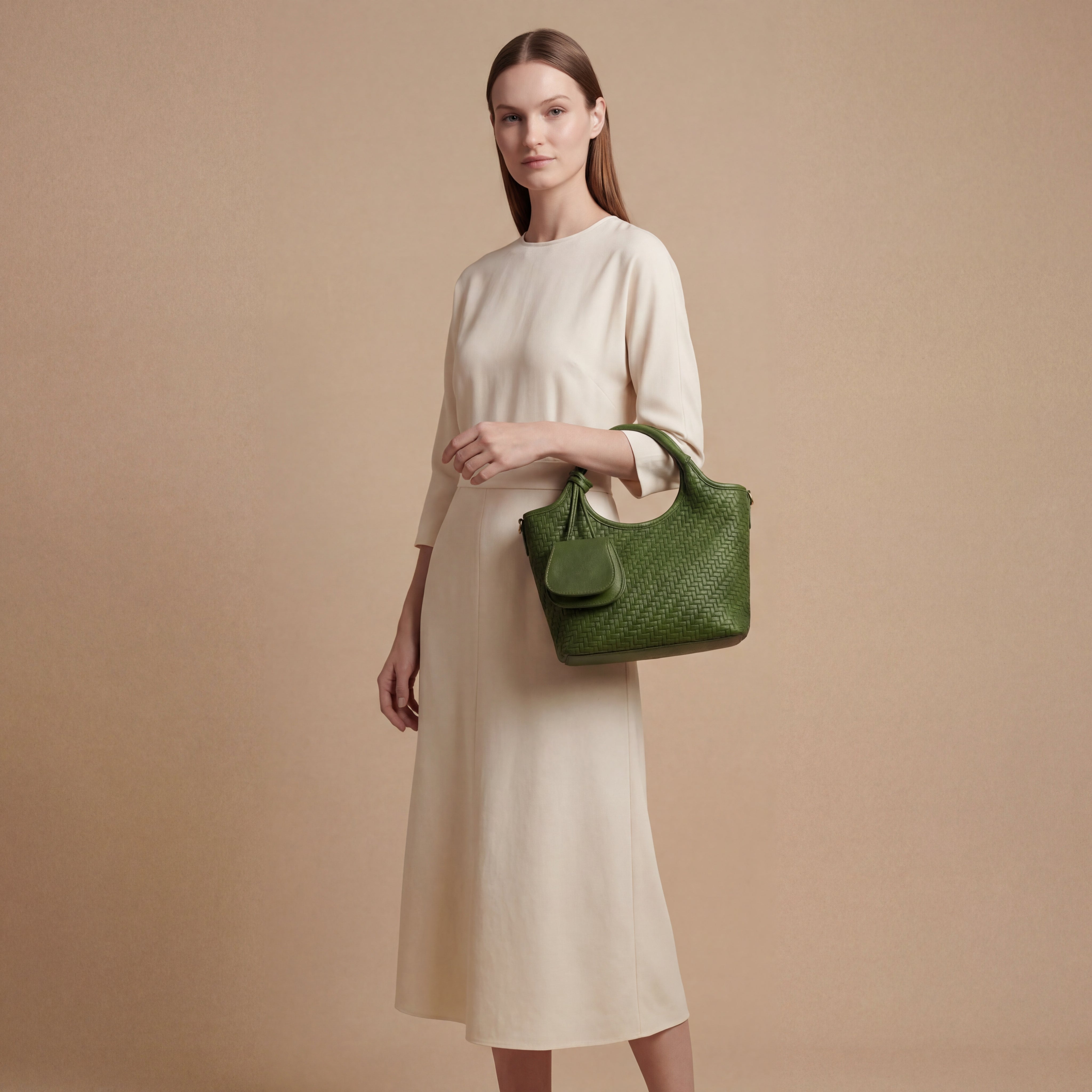 Verdant Weave Handbag in Vegan Leather  - By Qivii