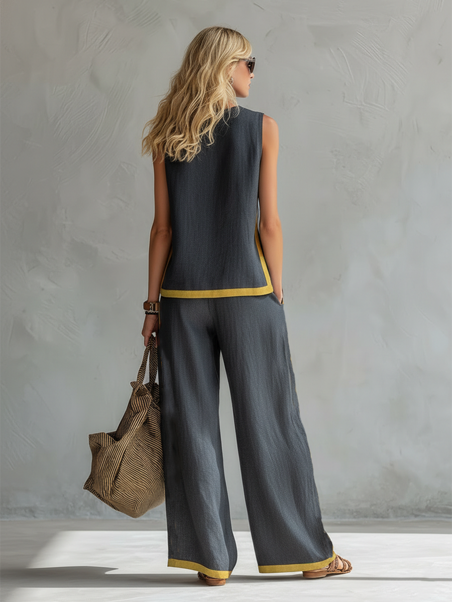 Marlene | Elegant Wide Leg Two Piece Summer Set by Qivii