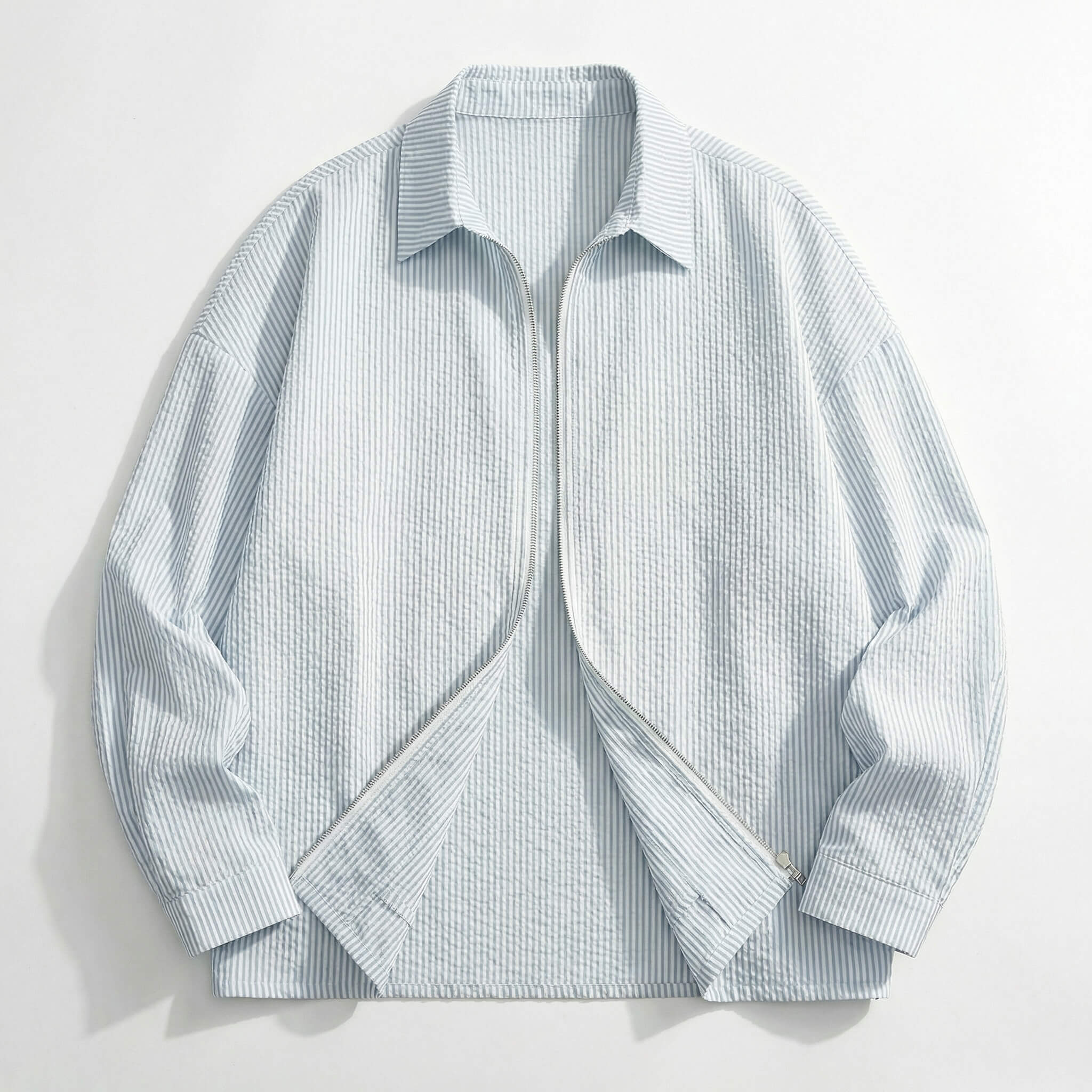 Nantucket Striped Zip-Up Longsleeve