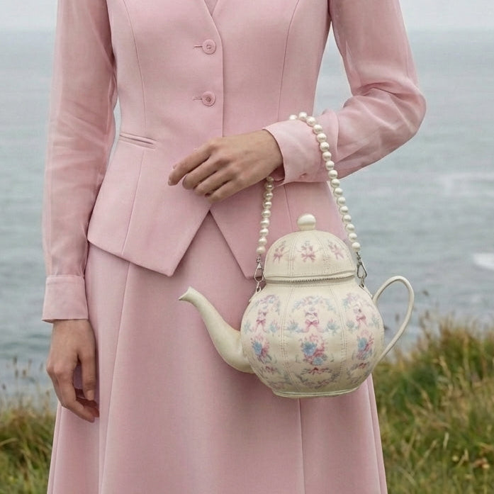 Rosé Teapot Bag in Vegan Leather  - By Qivii