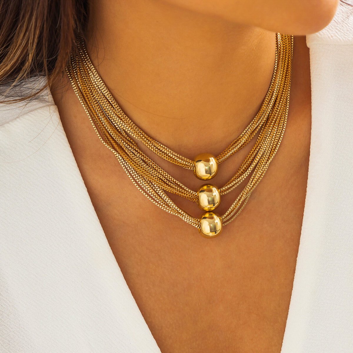 Aria Elegant Sphere Necklace  - By Qivii
