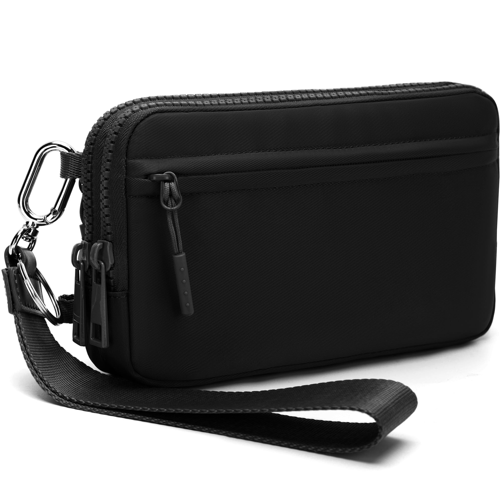 Ounamei Quilted Nylon Wristlet Crossbody Wallet for Women 4-Zipper Small Bag with RFID Protection & Adjustable Strap