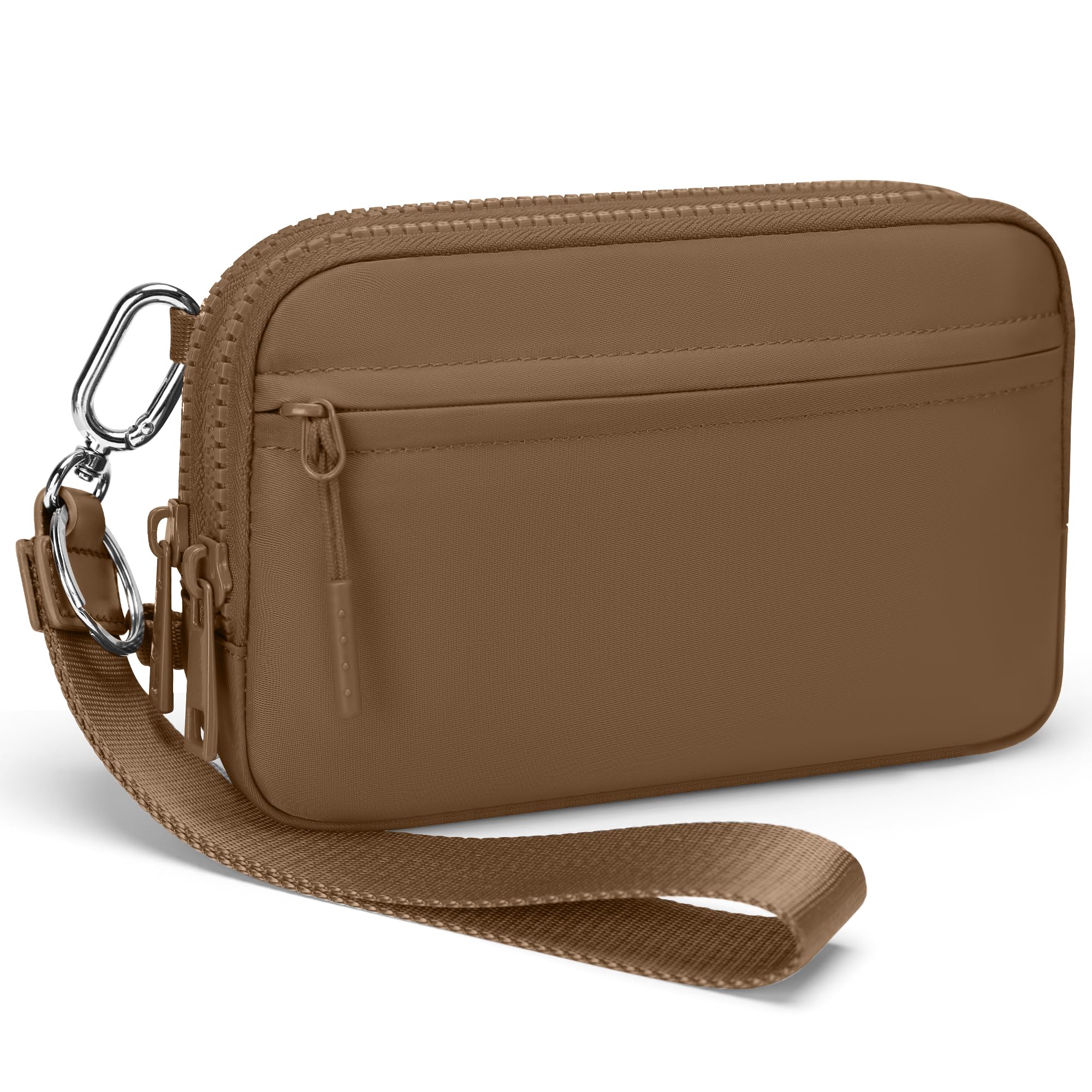 Ounamei Quilted Nylon Wristlet Crossbody Wallet for Women 4-Zipper Small Bag with RFID Protection & Adjustable Strap