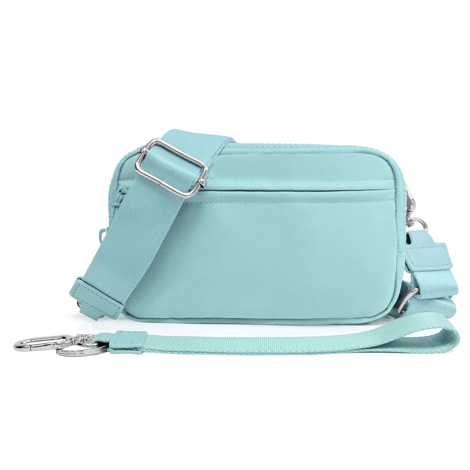 Ounamei Quilted Nylon Wristlet Crossbody Wallet for Women 4-Zipper Small Bag with RFID Protection & Adjustable Strap