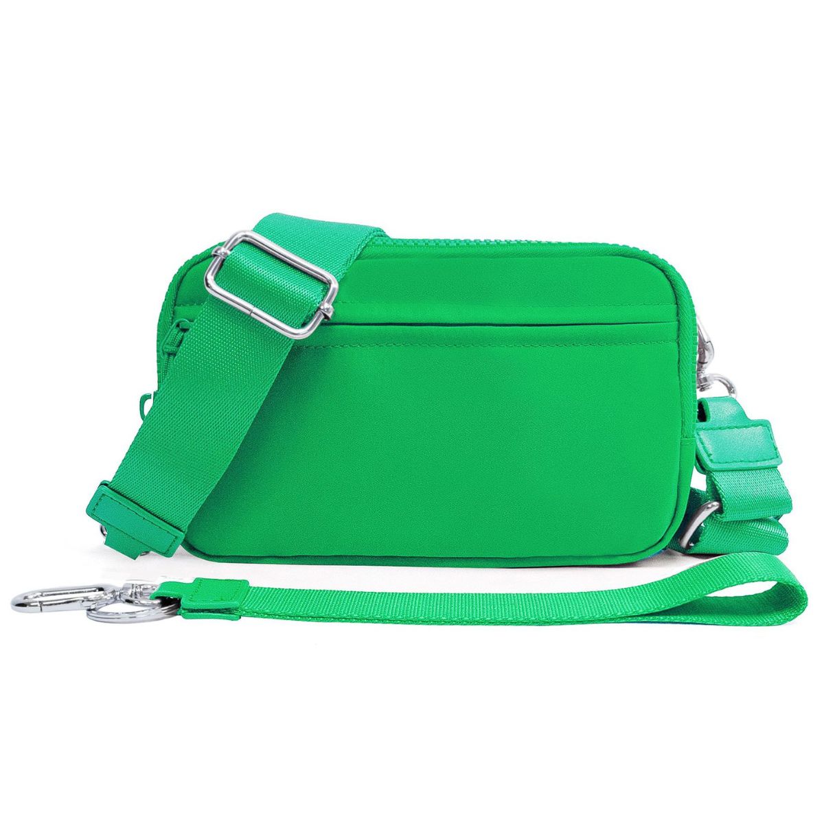 Ounamei Quilted Nylon Wristlet Crossbody Wallet for Women 4-Zipper Small Bag with RFID Protection & Adjustable Strap