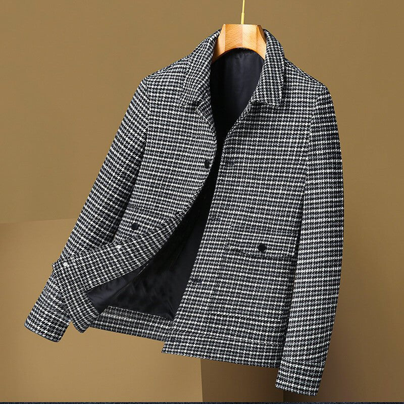 Malcolm Houndstooth Wool Jacket  - By Qivii