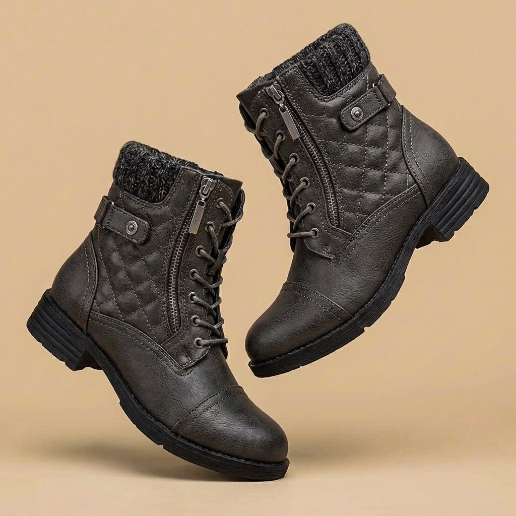 Amara Leather Ankle Boots  - By Qivii