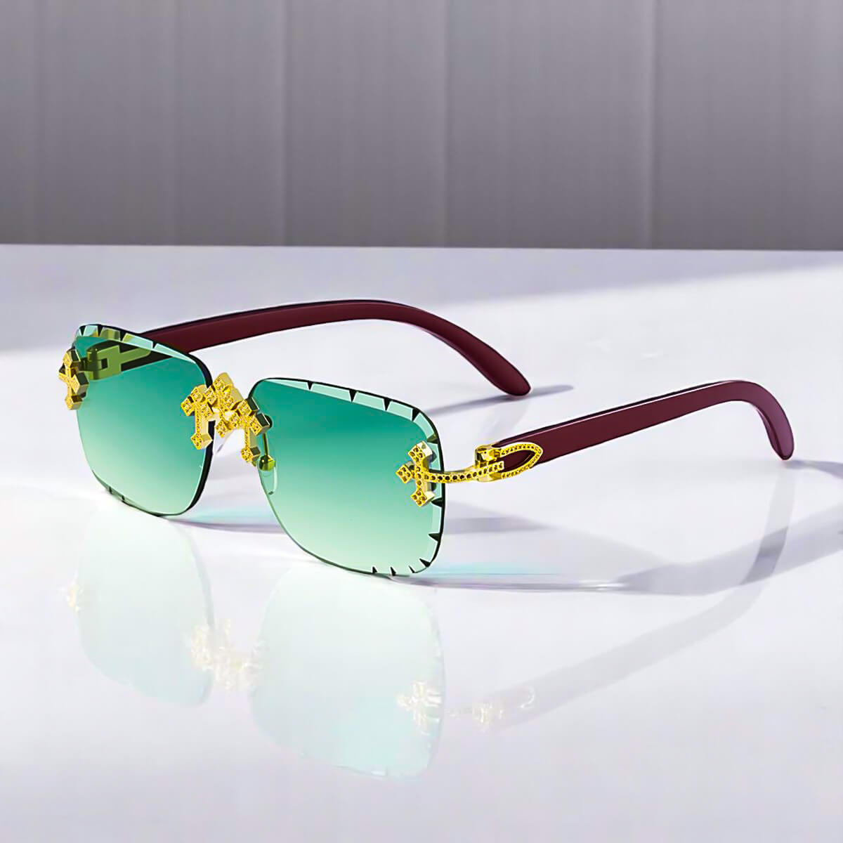 Imperium Rimless Retro Shades  - By Qivii