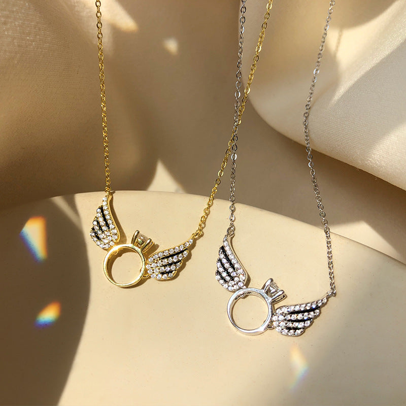Angel Wings Ring Necklace by Qivii