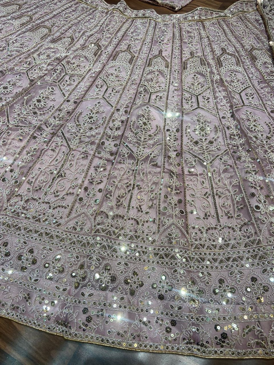 Pink Premium Net Embellished with Thread Embroidery, Coding, Sequins, Cancan, and Canvas - INSPIRED, perfect for special occasions and events