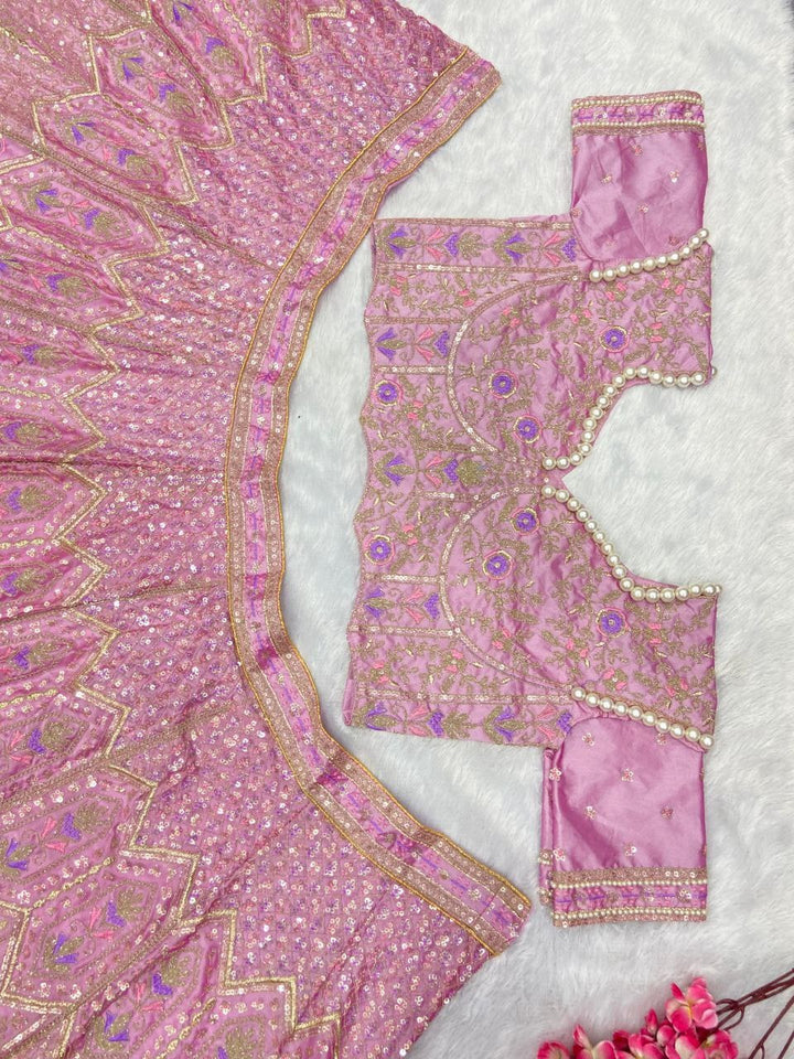 Pink Color Premium Kasturi Silk Embellished With Beautiful Multi Thread Embroidery - INSPIRED