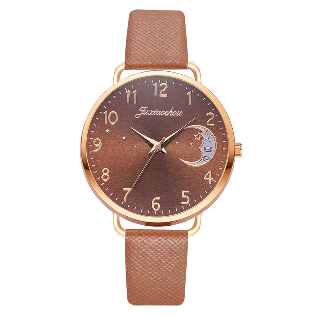 Hemelse Maanfase Horloge en Armband Set  - By Qivii