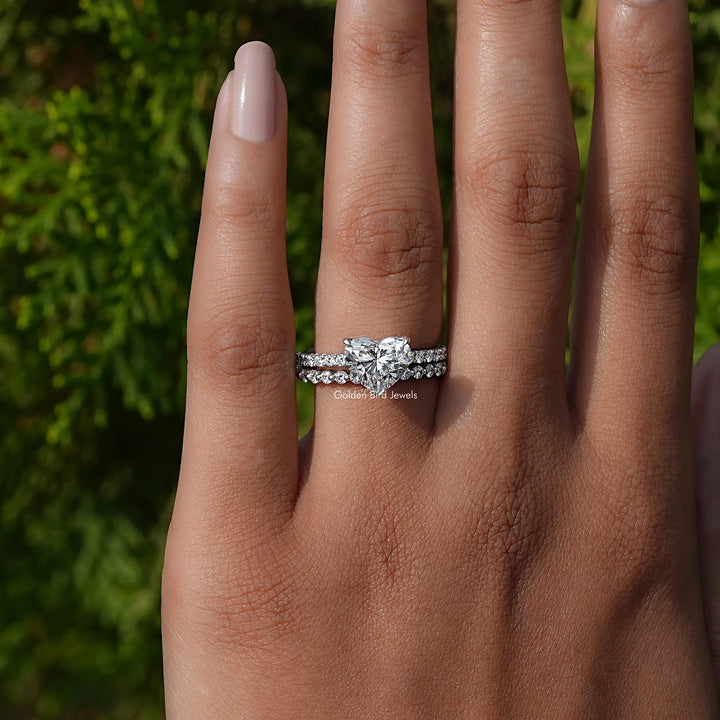 Heart Shaped Lab Diamond Bridal Ring Set