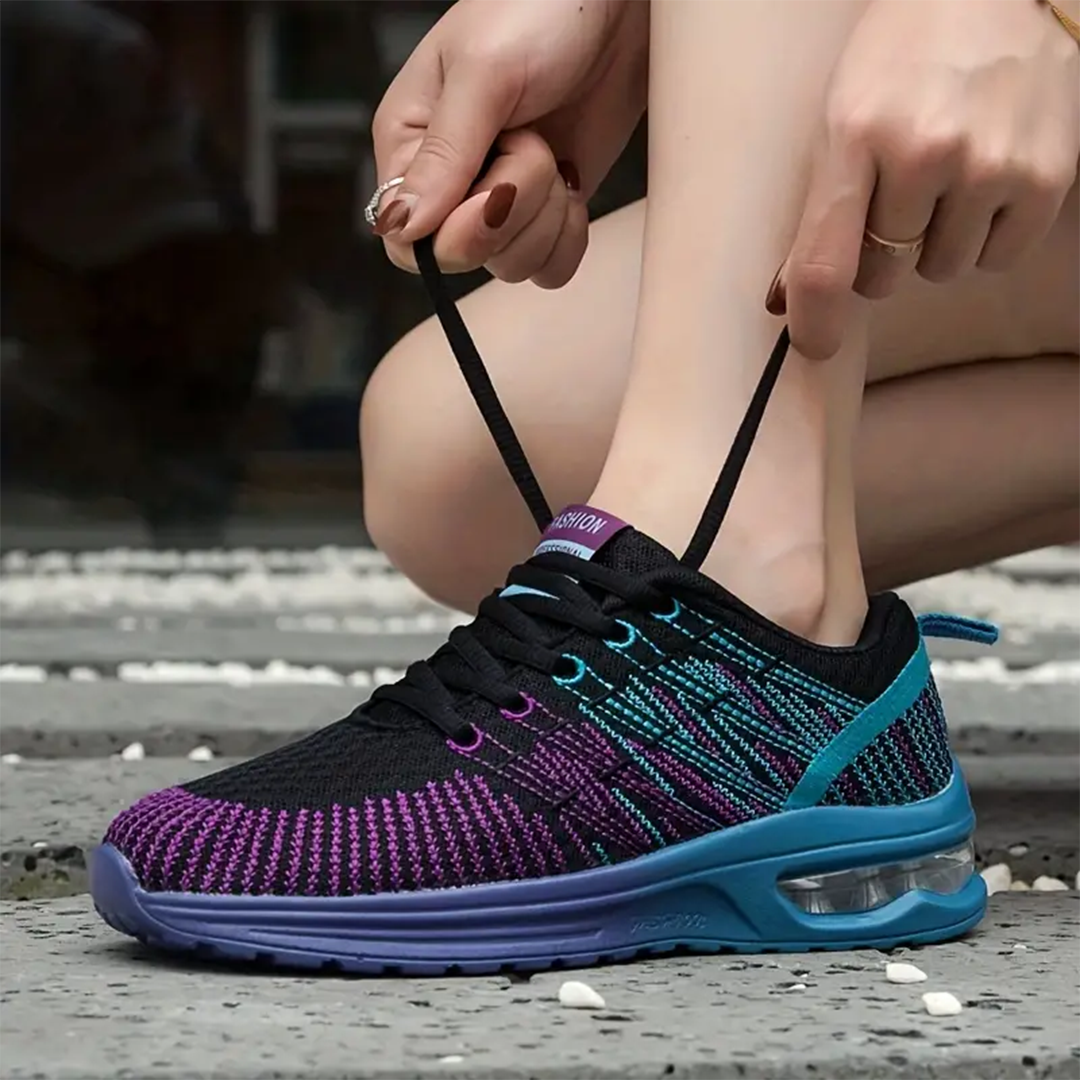 Hildaschritt Orthopädische Schuhe - Schwarz Lila  - By Qivii