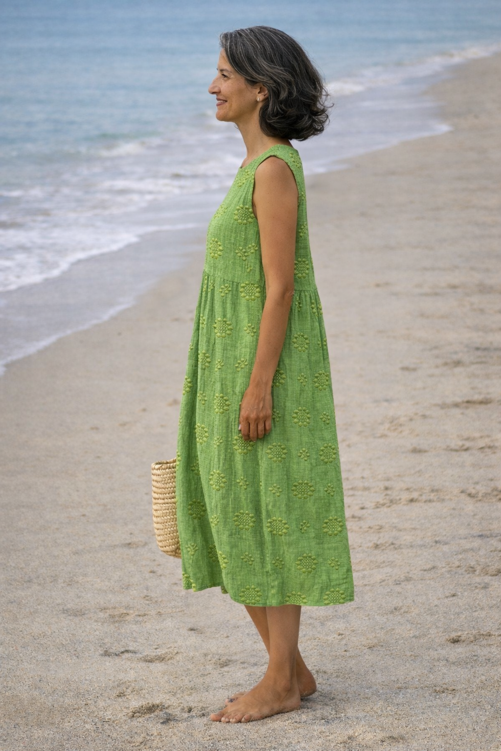 Sara | Midi jurk met print  - By Qivii
