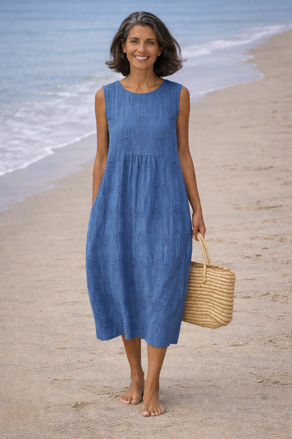 Sara | Midi jurk met print  - By Qivii