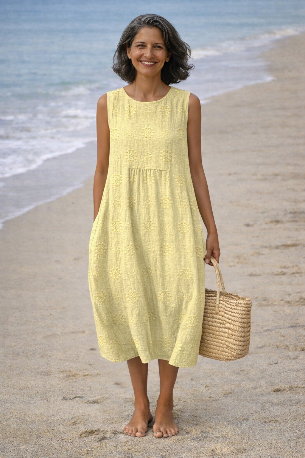 Sara | Midi jurk met print  - By Qivii