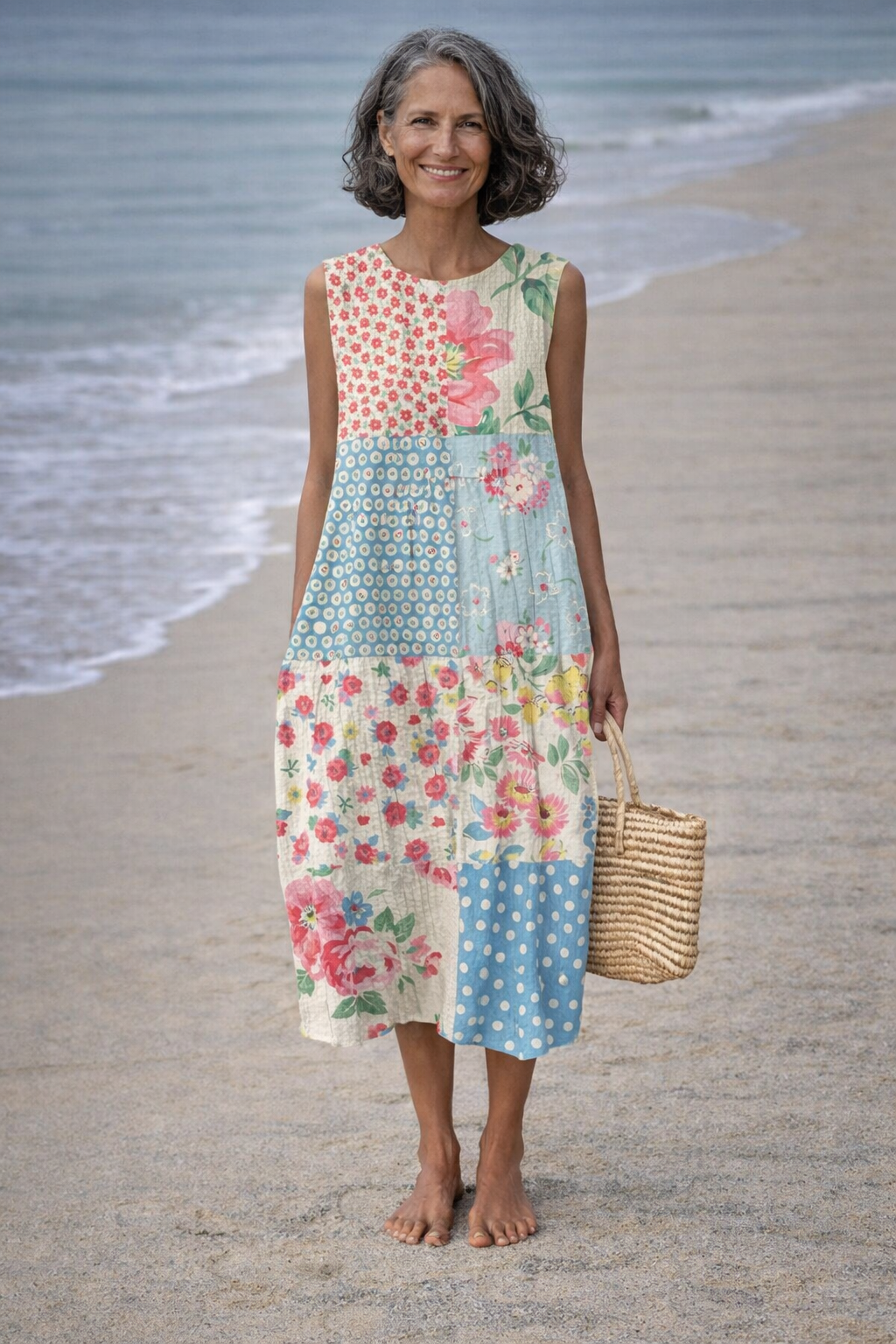 Valeria| Midi Jurk Patchwork  - By Qivii
