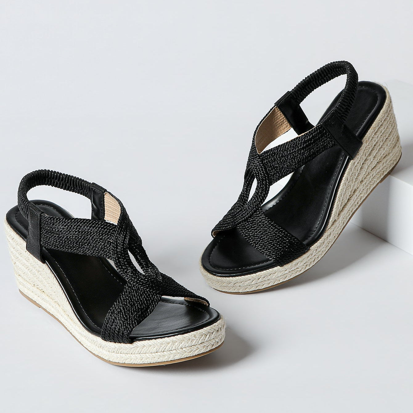 Women's Ria Braid Artisan Platform Wedge Sandals – Sculpted Woven Rope Open-Toe Roman Sandals (US 4–10.5)