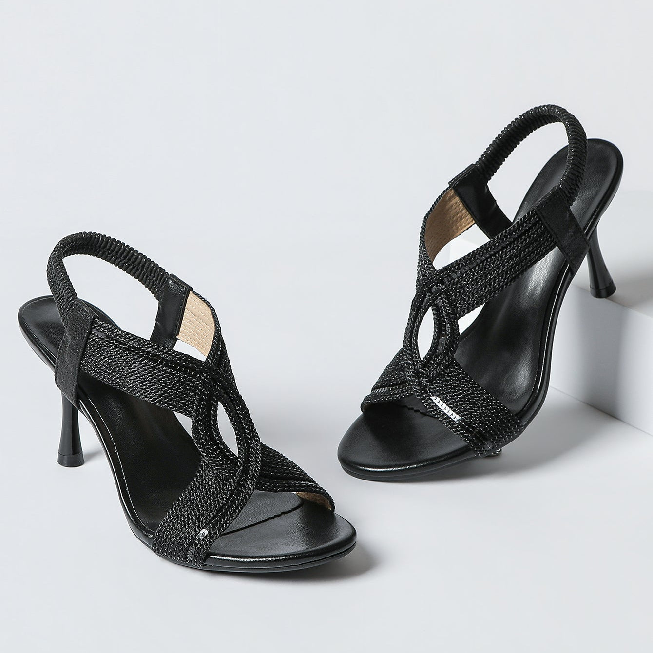 Women's Thea Braid Artisan Stiletto Sandals – Handwoven Open-Toe Roman Heels (US 4–10.5)