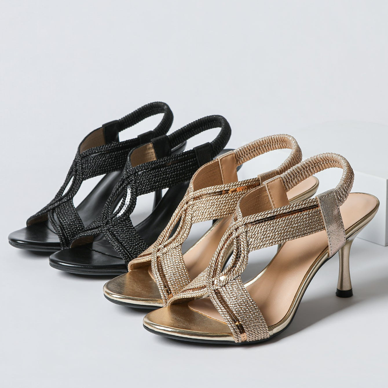 Women's Thea Braid Artisan Stiletto Sandals – Handwoven Open-Toe Roman Heels (US 4–10.5)