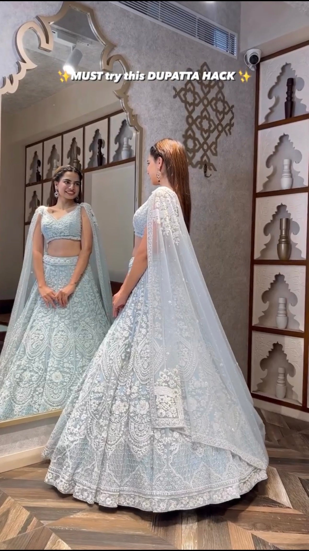 White Net lehenga with sequins & thread work - INSPIRED | Ready To Wear - qivii