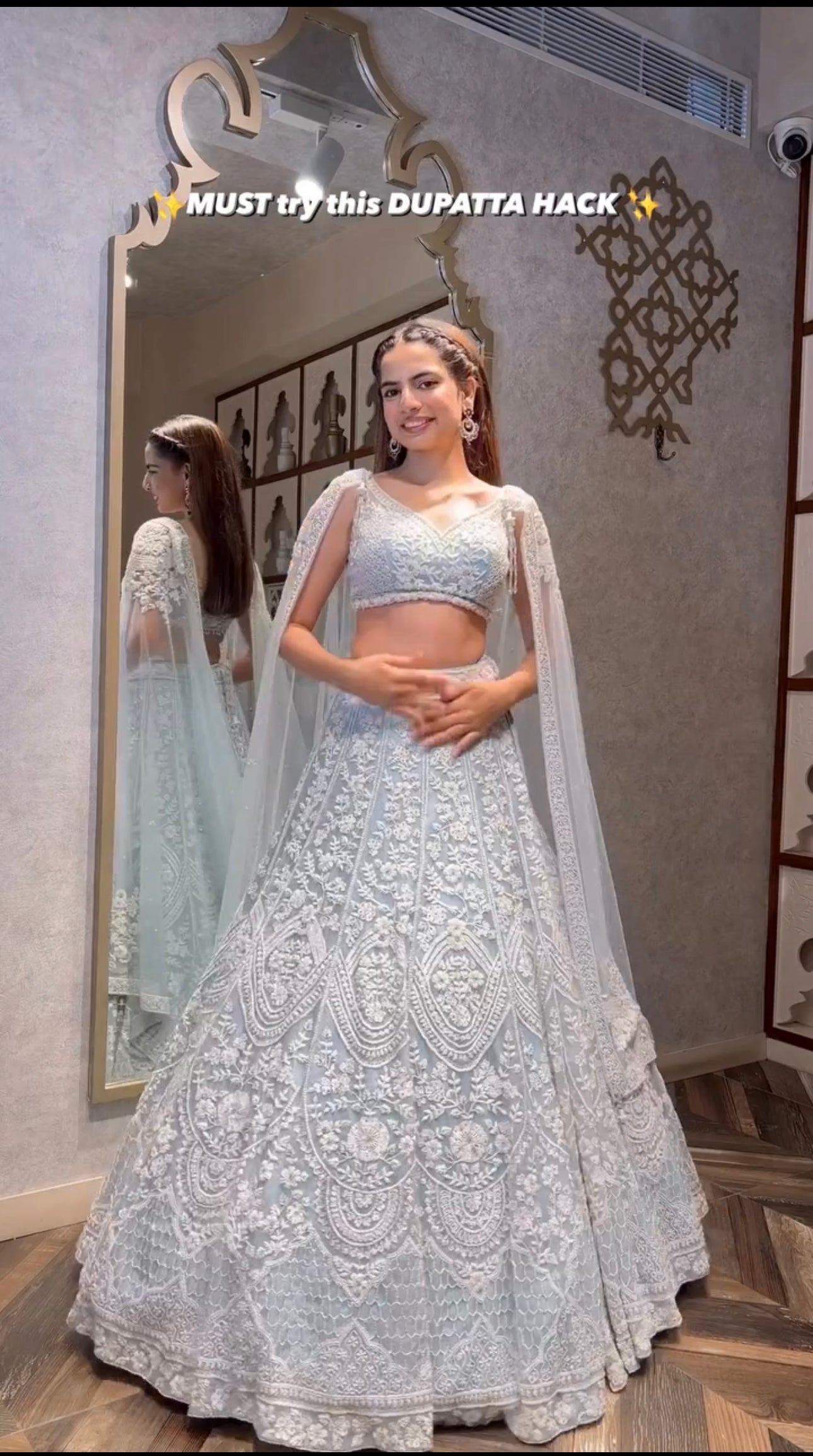 White Net lehenga with sequins & thread work - INSPIRED | Ready To Wear - qivii