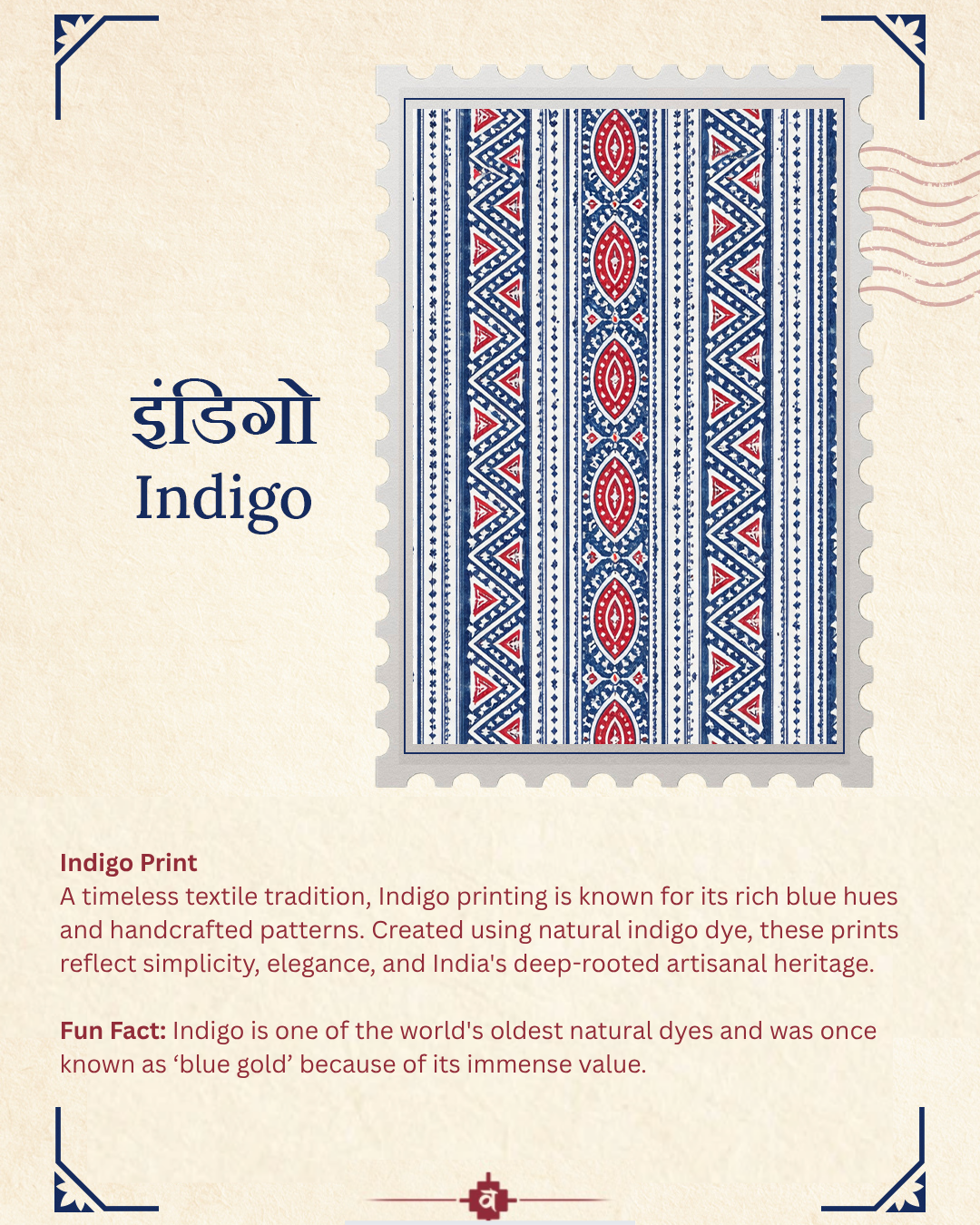 Men's Indigo Blue & White Cotton Kurta & Pyjama Set