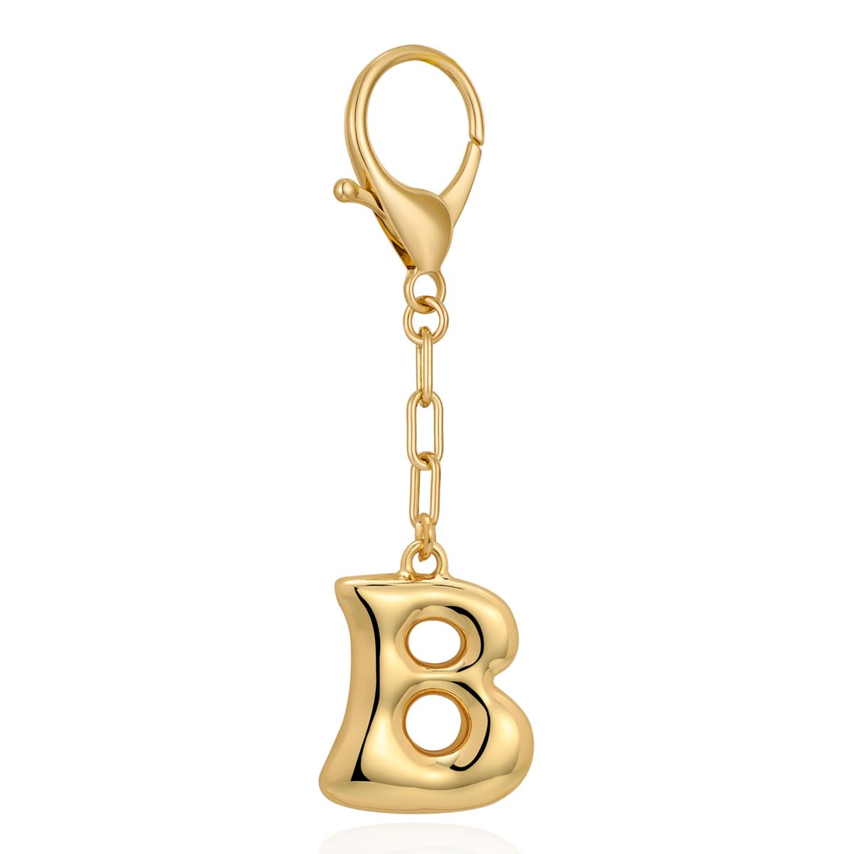 Initial Letter Bag Charm | Gold Bubble Alphabet Keychain for Women Handbag Accessory & Gift