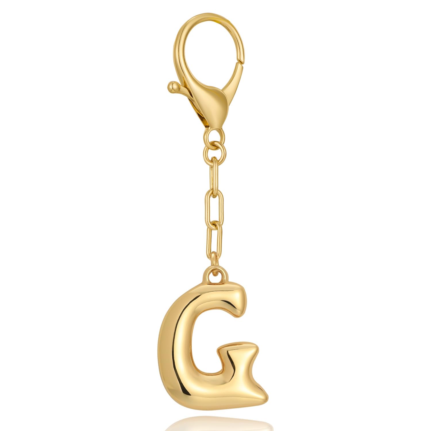 Initial Letter Bag Charm | Gold Bubble Alphabet Keychain for Women Handbag Accessory & Gift