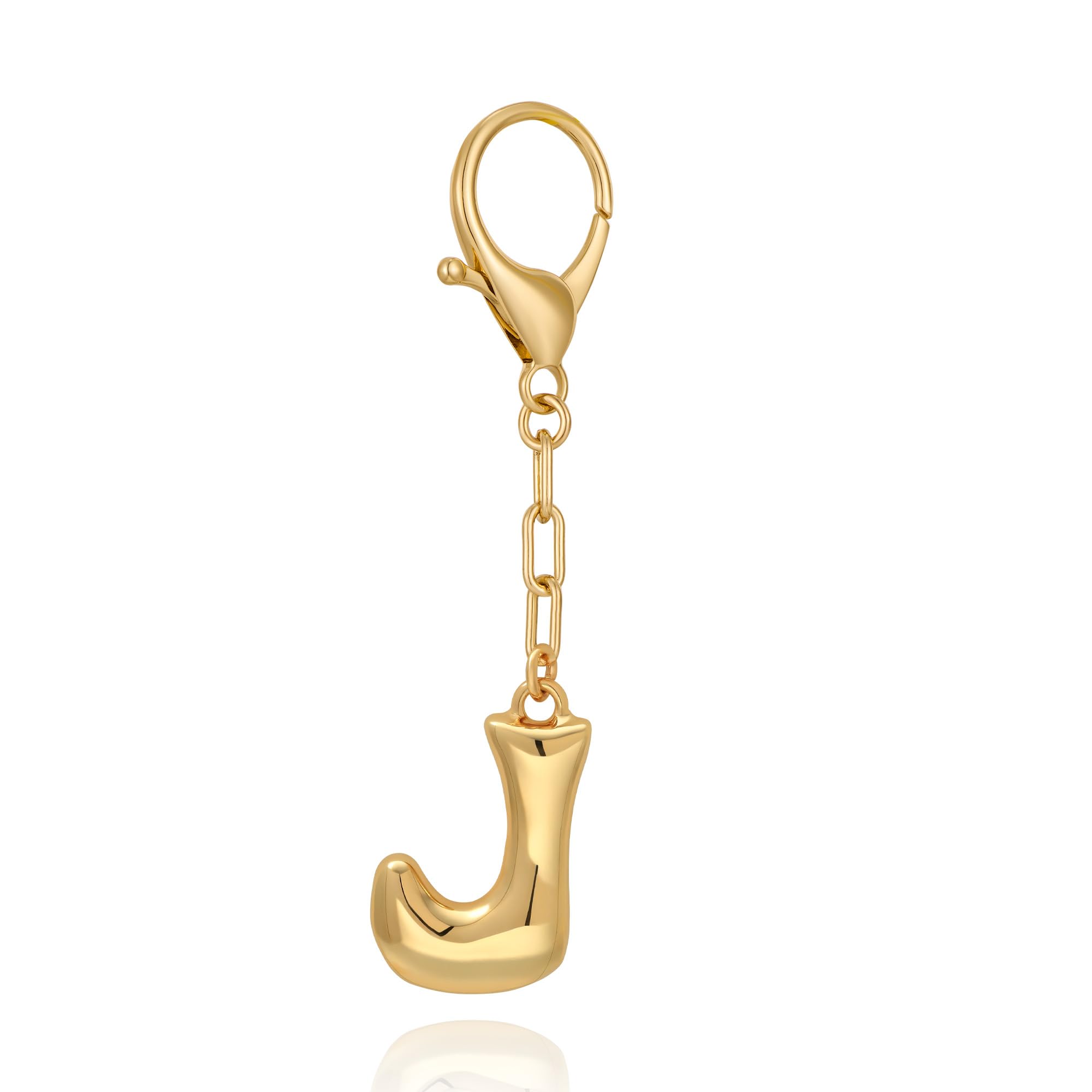 Initial Letter Bag Charm | Gold Bubble Alphabet Keychain for Women Handbag Accessory & Gift